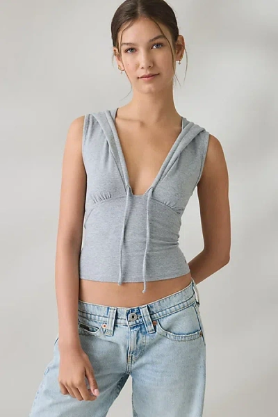 Out From Under Bec Muscle Hoodie Sweatshirt In Heather Grey, Women's At Urban Outfitters In Gray
