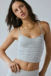 Out From Under Bec Pinch Front Fitted Cami In Grey Stripe, Women's At Urban Outfitters