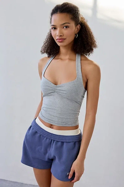 Out From Under Bec Pinch-front Halter Cami In Light Grey, Women's At Urban Outfitters In Gray