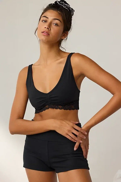 Out From Under Bec Pinch Front Lace Trim Bralette In Black, Women's At Urban Outfitters
