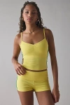 Out From Under Bec Pinch Front Stripe Fitted Cami In Yellow Cream/first Tee Green, Women's At Urban Outfitters