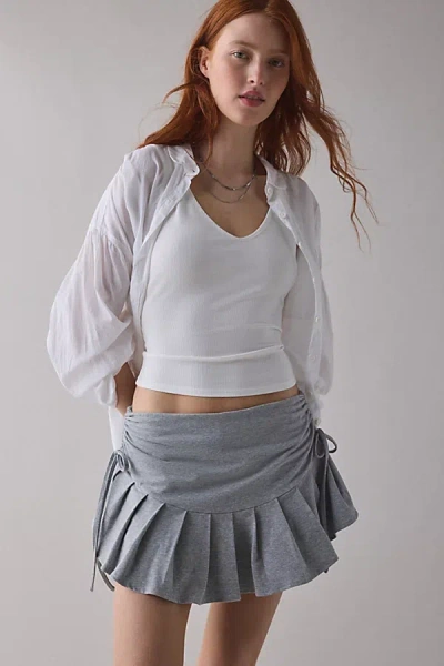 Out From Under Bec Pleated Micro Mini Skort In Grey, Women's At Urban Outfitters