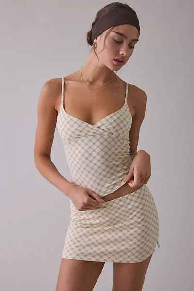 Out From Under Bec Plunging Surplice Cropped Cami In Sudbury Yellow, Women's At Urban Outfitters In Multi
