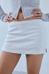 Out From Under Bec Pointelle Knit Low Rise Micro Mini Skort In Dawn Blue, Women's At Urban Outfitters