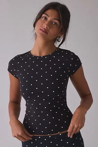 Out From Under Bec Short Sleeve Baby Tee In Black, Women's At Urban Outfitters
