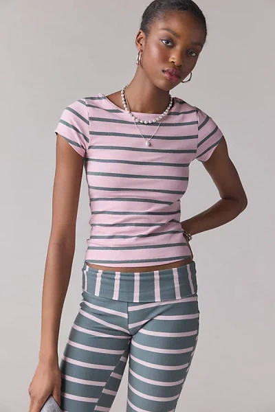 Out From Under Bec Short Sleeve Baby Tee In Light Arctic Pink At Urban Outfitters