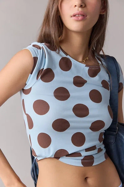 Out From Under Bec Short Sleeve Baby Tee In Pale Blue At Urban Outfitters