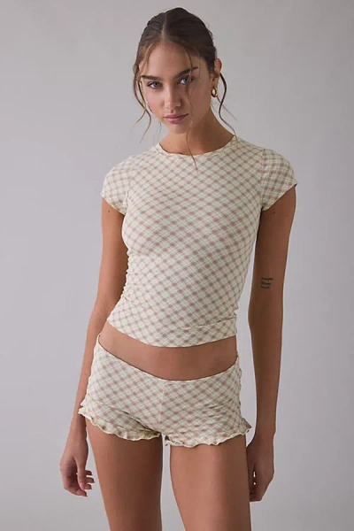 Out From Under Bec Short Sleeve Baby Tee In Sudbury Yellow, Women's At Urban Outfitters In Neutral