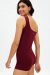 Out From Under Bec Singlet Romper In Dark Red, Women's At Urban Outfitters In Dark Red