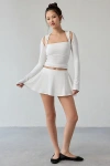 Out From Under Bec Skater Mini Skort In White, Women's At Urban Outfitters