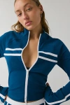 Out From Under Bec Slim Zip-up Jacket In Dark Blue, Women's At Urban Outfitters
