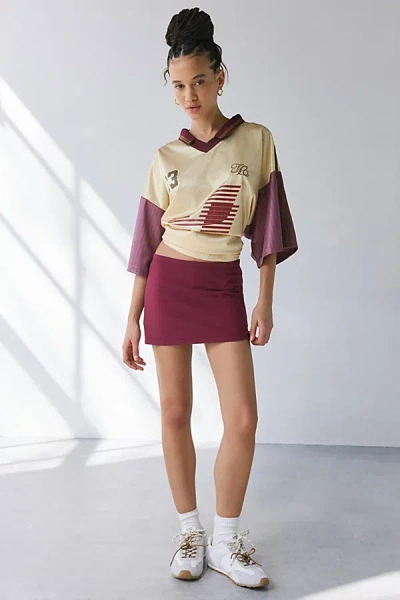 Out From Under Bec Super Low Rise Micro Skort In Maroon, Women's At Urban Outfitters