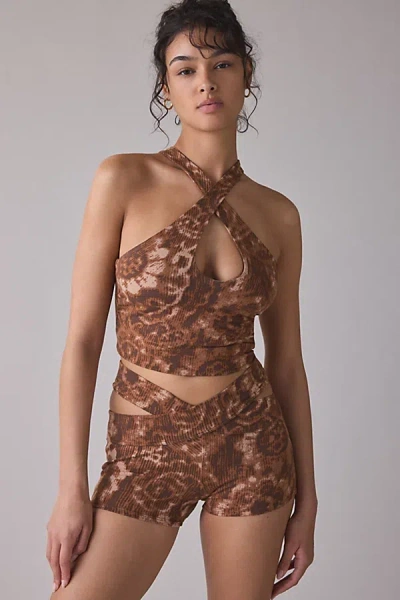 Out From Under Bec Twisted Cutout Bike Short In Brown, Women's At Urban Outfitters