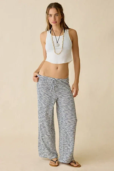 Out From Under Bella Semi-sheer Swit Beach Pant In Navy Stripe, Women's At Urban Outfitters In Blue