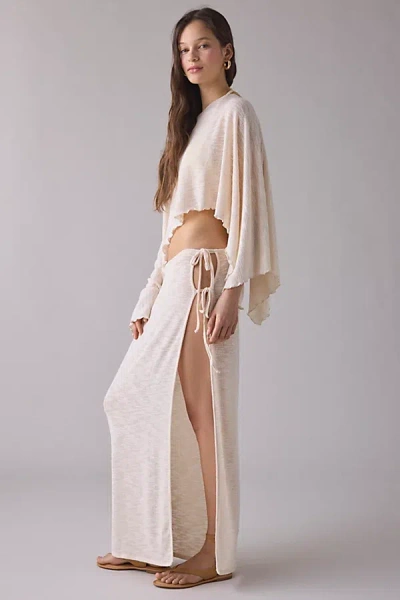 Out From Under Bella Swit Knit Side-tie Maxi Sarong In Beige, Women's At Urban Outfitters In Brown