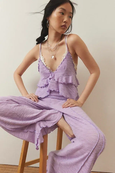 Out From Under Belle Tiered Tank Top In Lavender, Women's At Urban Outfitters