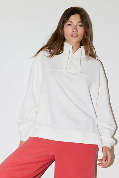 Out From Under Belmar Henley Popover Sweatshirt In Ivory, Women's At Urban Outfitters