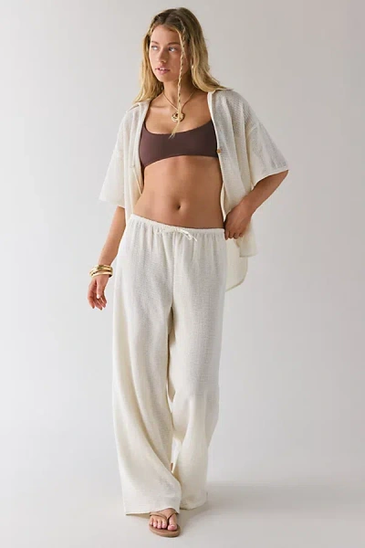 Out From Under Boardwalk Semi-sheer Knit Beach Pant In Ivory, Women's At Urban Outfitters