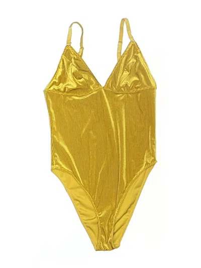 Pre-owned Out From Under Bodysuit In Gold