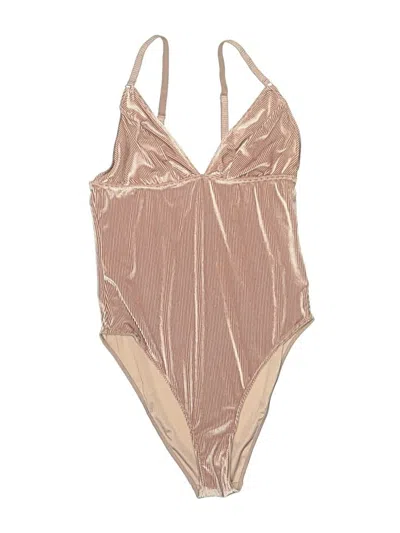 Pre-owned Out From Under Bodysuit In Tan