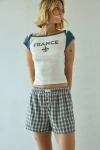 Out From Under Boxer Short In Green/blue Plaid, Women's At Urban Outfitters
