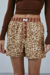 Out From Under Boxer Short In Leopard Stripe, Women's At Urban Outfitters