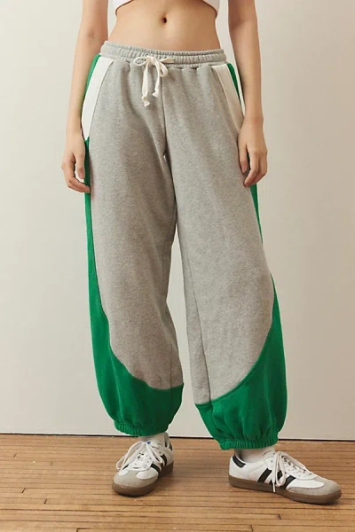 Out From Under Brenda Colorblocked Jogger Sweatpant In Grey/green, Women's At Urban Outfitters In Gray