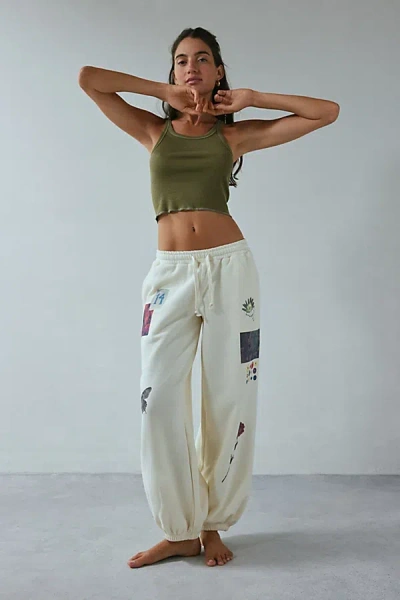 OUT FROM UNDER BRENDA GRAPHIC JOGGER SWEATPANT IN CREAM, WOMEN'S AT URBAN OUTFITTERS 