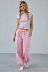 Out From Under Brenda Heart Patch Jogger Sweatpant In Pink, Women's At Urban Outfitters