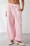 Out From Under Brenda Lace Stripe Jogger Sweatpant In Pink, Women's At Urban Outfitters