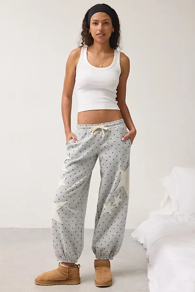 Out From Under Brenda Star Patch Jogger Sweatpant In Grey, Women's At Urban Outfitters In Gray