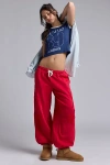 Out From Under Brenda Star Patch Jogger Sweatpant In Red, Women's At Urban Outfitters