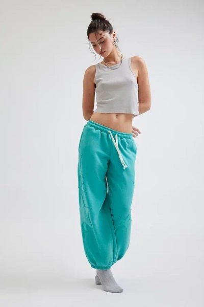 Out From Under Brenda Star Patch Jogger Sweatpant In Sea Blue, Women's At Urban Outfitters In Sea Blue