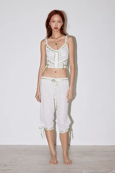 Out From Under Broderie Cropped Cami In White, Women's At Urban Outfitters