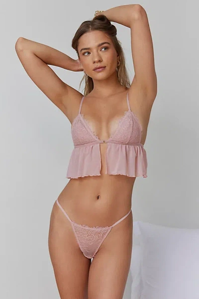 Out From Under Butterfly Kisses Lace Thong In Blush, Women's At Urban Outfitters