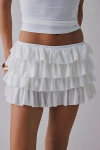 Out From Under Cammy Ruffle Trim Micro Skort In White, Women's At Urban Outfitters