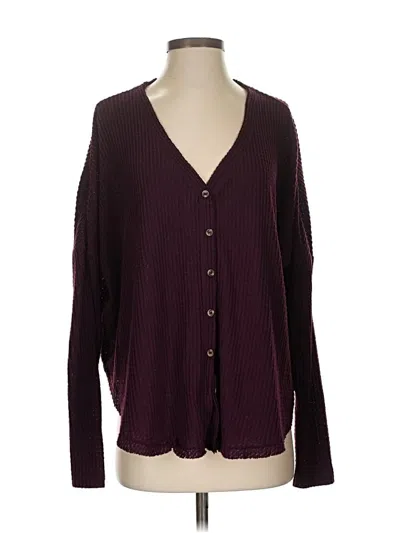 Pre-owned Out From Under Cardigan Sweater In Burgundy