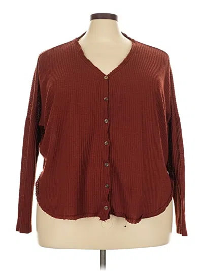 Pre-owned Out From Under Cardigan Sweater In Burgundy