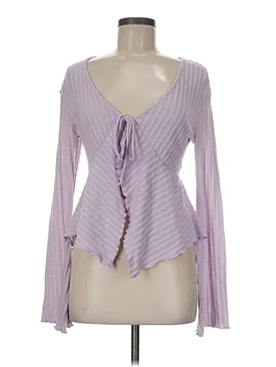 Pre-owned Out From Under Cardigan Sweater In Purple