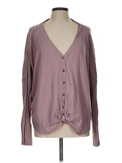 Pre-owned Out From Under Cardigan Sweater In Purple