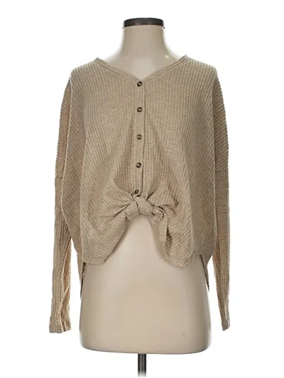 Pre-owned Out From Under Cardigan Sweater In Tan