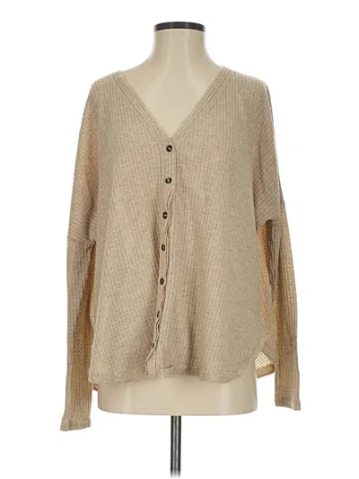 Pre-owned Out From Under Cardigan Sweater In Tan