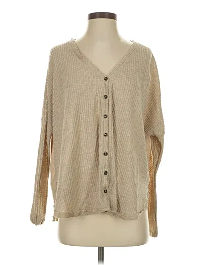 Pre-owned Out From Under Cardigan Sweater In Tan