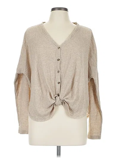 Pre-owned Out From Under Cardigan Sweater In Tan