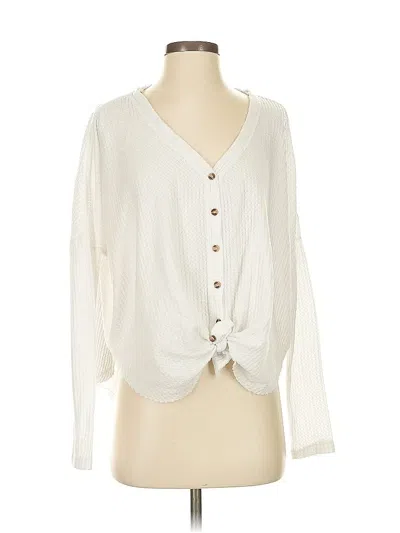 Pre-owned Out From Under Cardigan Sweater In White