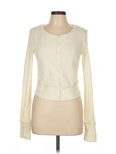 Pre-owned Out From Under Cardigan Sweater In White