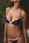 Out From Under Carmella Lace-trim Underwire Bikini Top In Black, Women's At Urban Outfitters