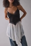Out From Under Cassandra Sheer Lace + Mesh Hanky Hem Slip In Black, Women's At Urban Outfitters