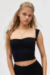 Out From Under Charlene Pinch Front Seamless Knit Tank Top In Black, Women's At Urban Outfitters