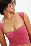 Out From Under Charlene Pinch Front Seamless Knit Tank Top In Pink, Women's At Urban Outfitters